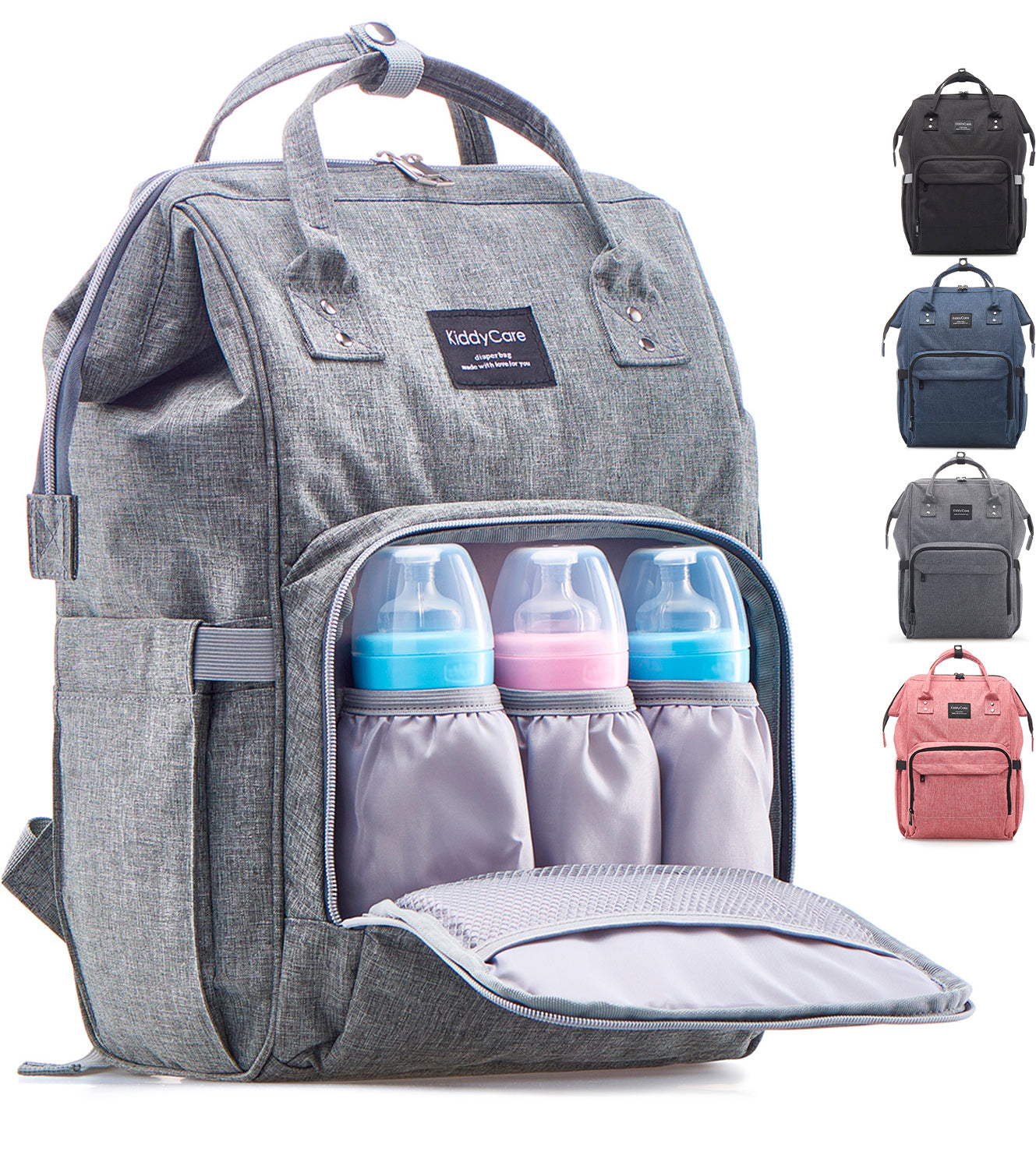 Gray diaper 2024 bag backpack